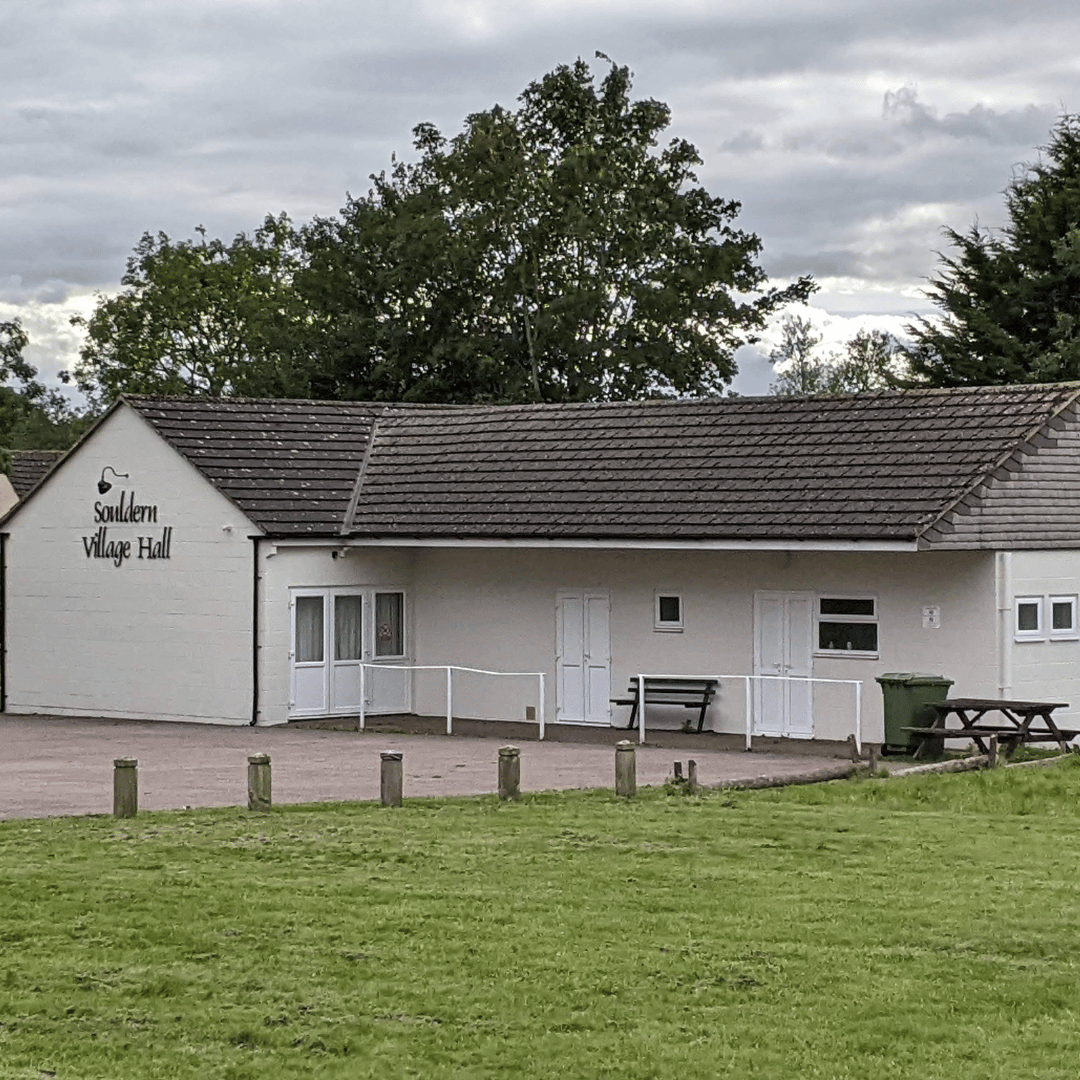 Side angle view of the disability access entrance at Souldern Village Hall