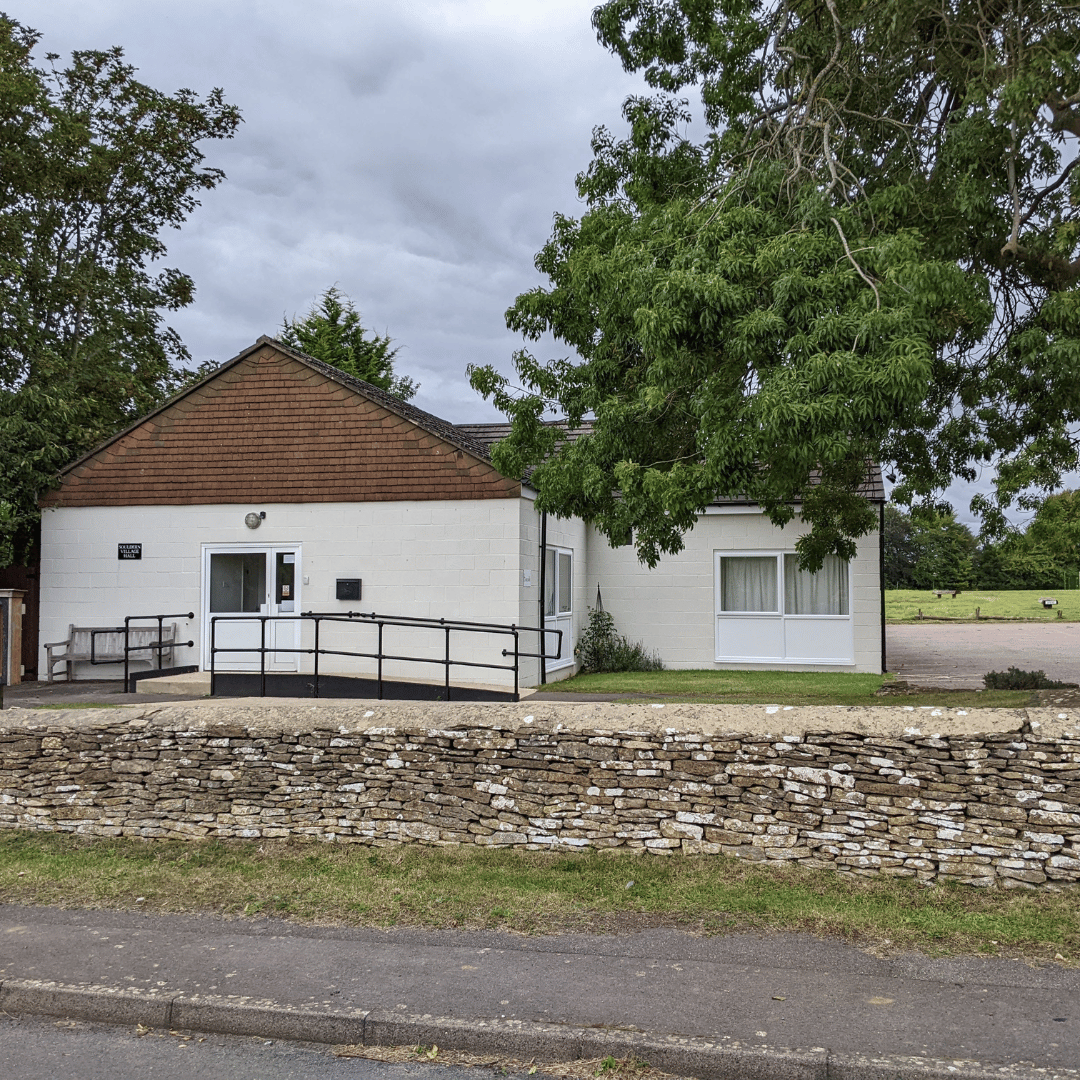 Front view of the disability access entrance at Souldern Village Hall