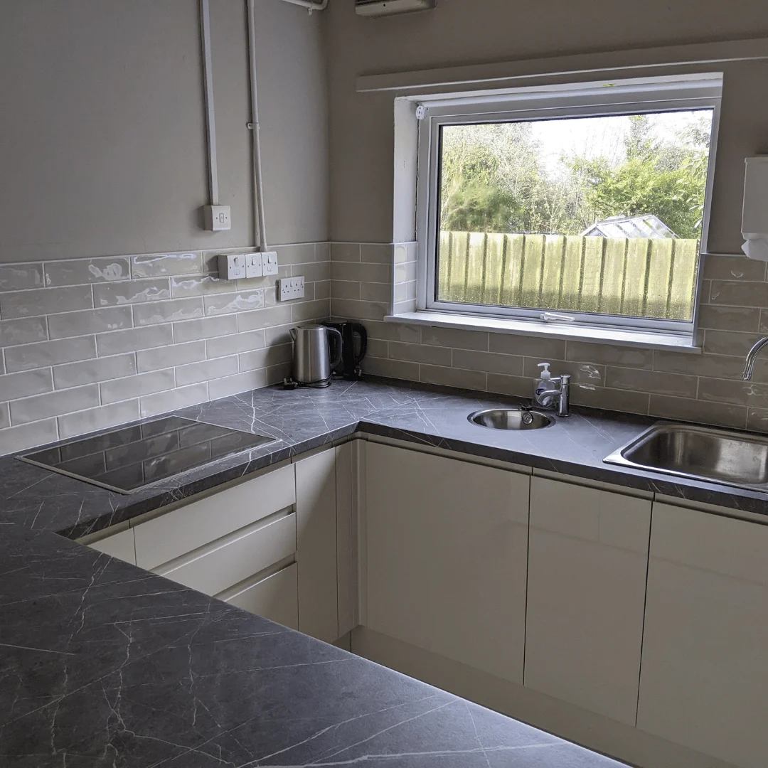 Alternate exterior angle of the kitchen at Souldern Village Hall