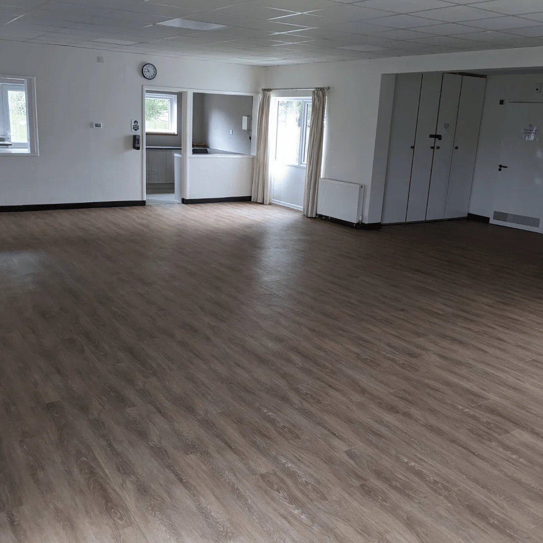 Alternative interior view of Souldern Village Hall set up for events